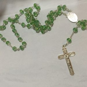 green crystal rosary