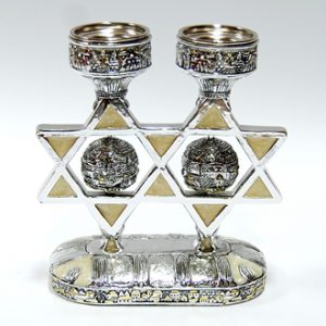 Candlestick with a ball in the form of ancient Jerusalem