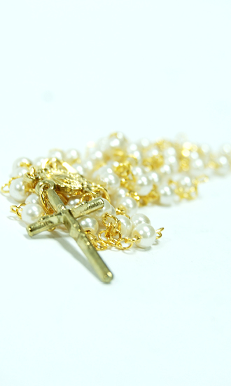 pearl gold plated rosary