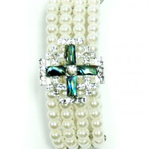 Bracelet - mother of pearl Jerusalem Cross