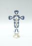 Silver Plated Cross Blue