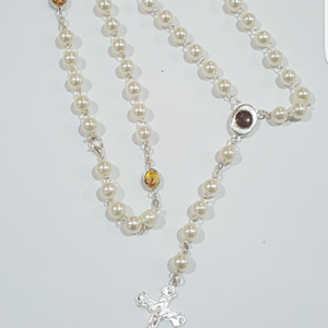synthetic pearl with icons rosary